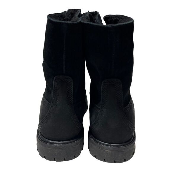 Timberland Boots Womens 6.5 Black Waterproof Roll Fold-Down Teddy Fleece 8149A‎ - Picture 7 of 12